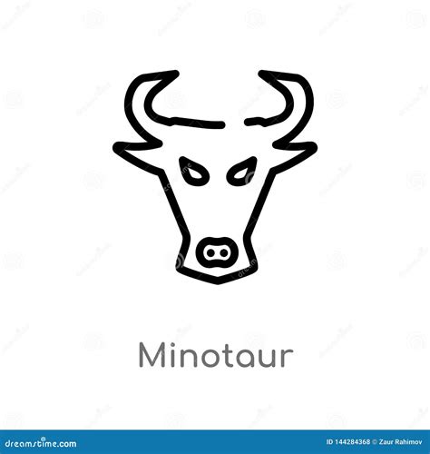 Outline Minotaur Vector Icon Isolated Black Simple Line Element