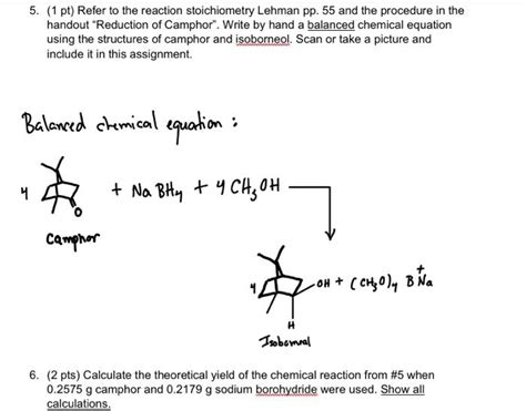 Solved Pt Refer To The Reaction Stoichiometry Lehman Chegg