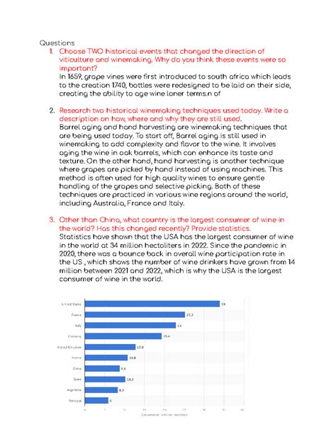 Viticulture Questions 1 Choose TWO Historical Events That Changed