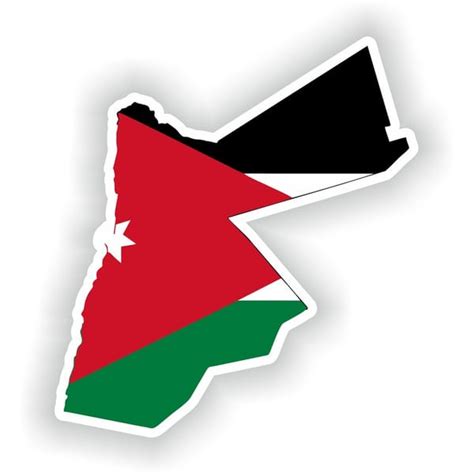 Jordan Map Flag Silhouette Sticker For Laptop Book Fridge Gu Inspire