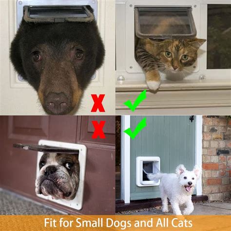 Indoor Cat Door 4-Way Locking Pet Door for Cats and Small Dogs Indoor/Outdoor Cat Flap Door with ...