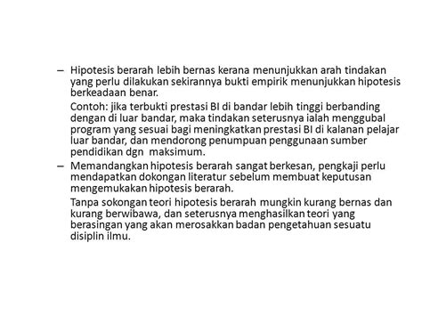 Kandungan Hipotesis Persoalan Kajian Ciri Ciri Dan Tujuan Hipotesis Persoalan Kajian