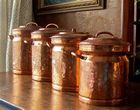 Vintage Turkish Copper Canister Set Etsy