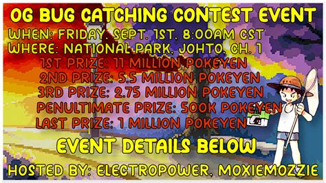 Og Bug Catching Contest Event Friday Sept St Utc Unofficial