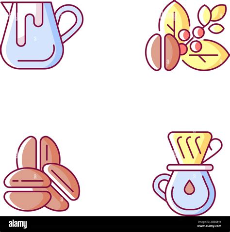 Coffee Preparation Rgb Color Icons Set Stock Vector Image And Art Alamy