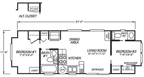 Single Wide Mobile Home Floor Plans 2 Bedroom Review Home Co