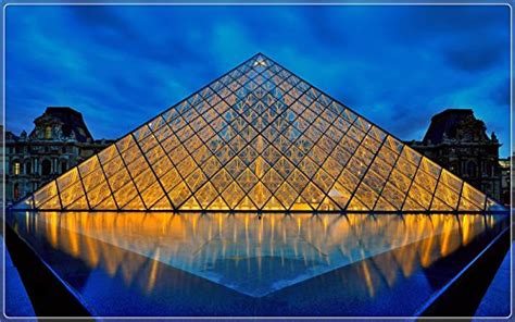 Buy Louvre Museum Paris France Glass Pyramid Lights Tourism Scenery