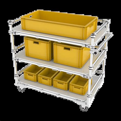 Cart With Flanges Per Level And Handbar