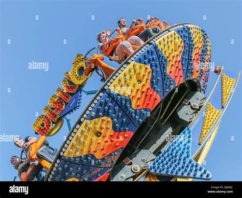 Entertainment attractions in the park, Moscow, Russia Stock Photo - Alamy