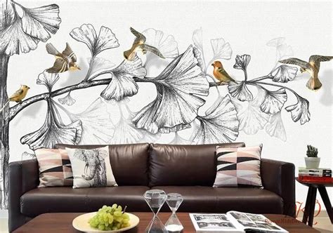 Wall Mural Nature Large Corner Tree Removable Wallpaper Watercolor