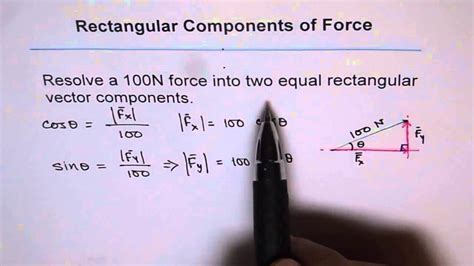 Resolve In Rectangular Components Of Force Vector Youtube