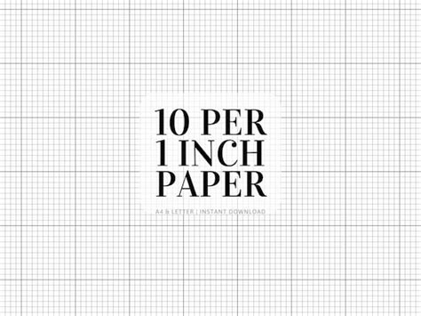 10 Squares per Inch Graph Paper Printable 10 X 1 Graph Paper - Etsy Ireland