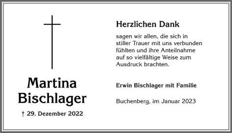 Traueranzeigen Von Martina Bischlager Allg Uer Zeitung