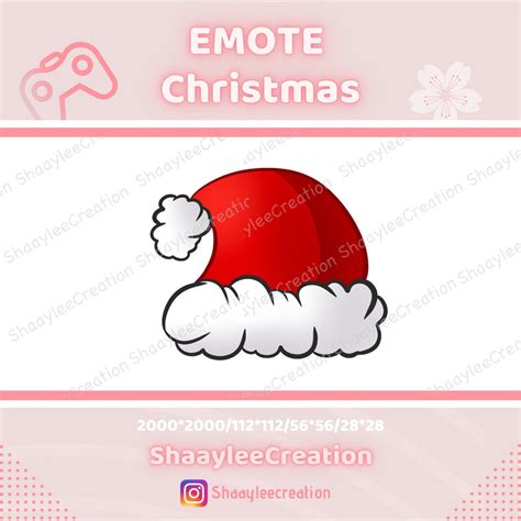 Simple Christmas Hat Emote For Twitch 112x112 56x56 28x28 Etsy