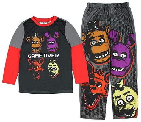 Five Nights At Freddys Game Over Four Heads Two Piece Youth Pajama Set Review Pajama Set