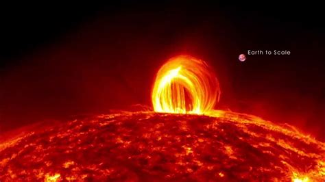 Nasa Fiery Looping Rain On The Sun Youtube