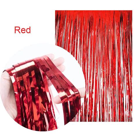 2m 3m Foil Fringe Tinsel Shimmer Curtain Door Wedding Birthday Party