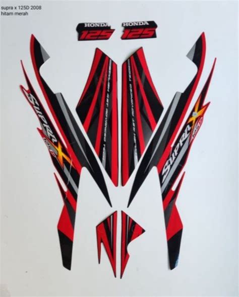 Sticker Striping Motor HONDA SUPRA X 125 D Th 2008 Hitam Merah Lazada