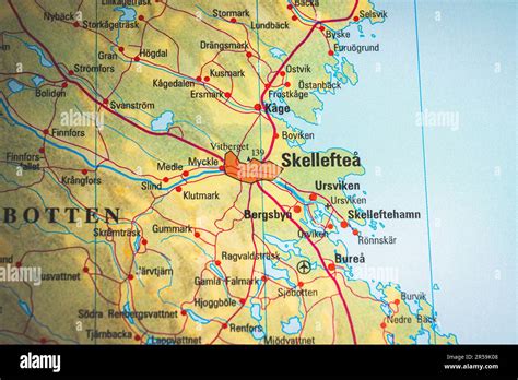 Atlas Map Of Skellefteå In Sweden Stock Photo Alamy