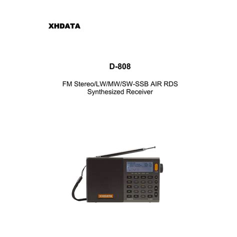 Xhdata D 808 Fmlwmwsw Ssbair Rds Radio User Manual