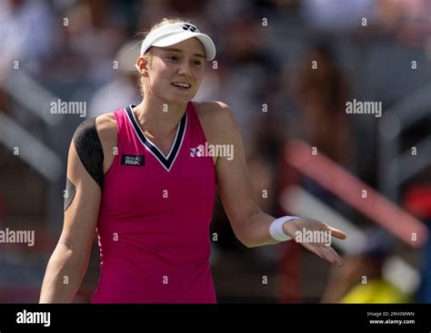 Montreal Canada 13th Aug 2023 Elena Rybakina Of Kazakhstan Reacts