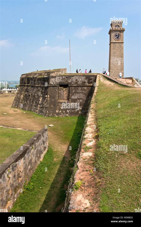 A View Of Part Of Galle Fort In Sri Lanka With Tourists Wandering