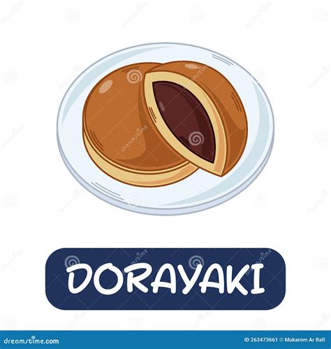 Dessin Anim Dorayaki Vecteur Alimentaire Japonais Isol Sur Fond Blanc