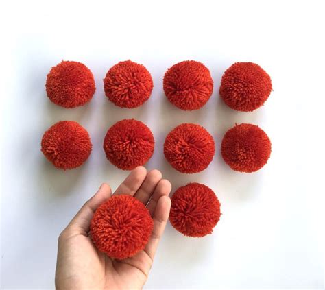 Brick Big Pom Pom Inches Boho Decor Party Supplies Yarn Pom Pom