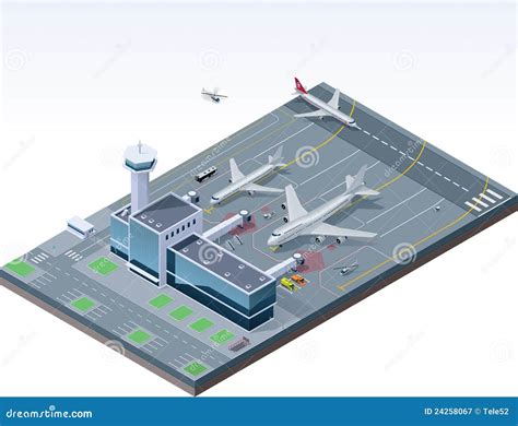 Vector Isometric Airport Stock Vector Illustration Of Airplane 24258067