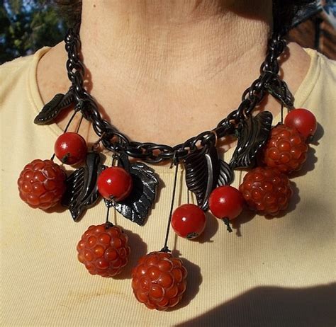 Sale Genuine Antique Cherry Bakelite Necklace W Cher Gem