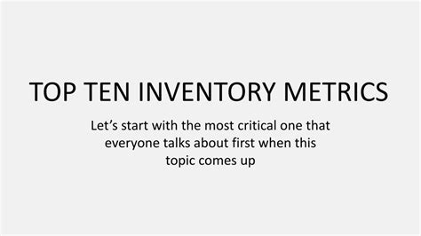 Ppt Inventorymetrics Powerpoint Presentation Free Download Id 7838530