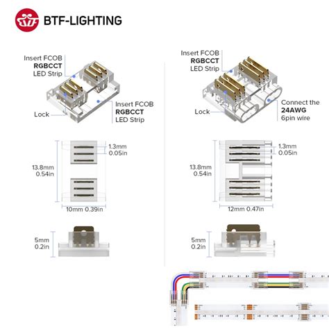 Btf Lighting Pin Mm Transparent Connectors For Pin Mm Fcob Rgbcct