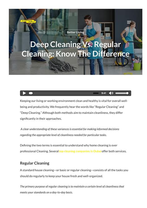 Deep Cleaning Vs Regular Cleaning Know The Difference By Properties