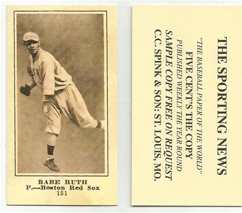 Babe Ruth Boston Red Sox S Renata Galasso Baseball Card Ebay