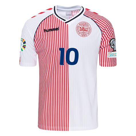 Denmark Retro 1986 World Cup Away Shirt Eriksen 10 Euro