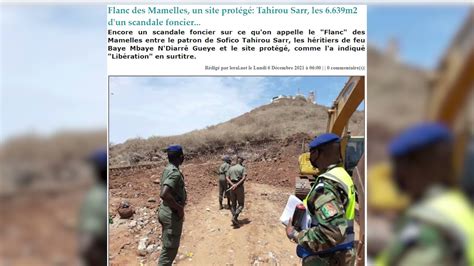 Flanc des Mamelles un site protégé Tahirou Sarr les 6 639m2 d un