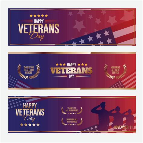 US Veterans Day Banner Set 3692693 Vector Art at Vecteezy