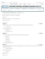 Assessment Submissions Exam 1 EVR1009 ENVIRO SCIENCE ONLINE 519174