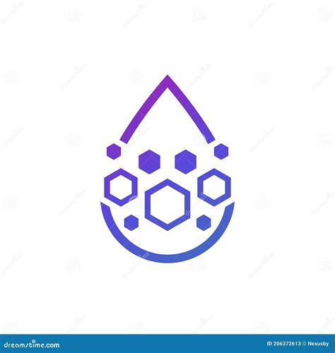 Drop With Nano Particles Vector Icon Logo Stock Illustration