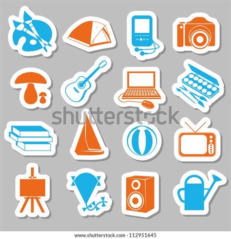 Hobby Stickers Stock Vector Royalty Free 112951645 Shutterstock