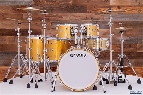 Yamaha Absolute Hybrid Maple 5 Piece Drum Kit Gold Champagne Sparkle Drumazon