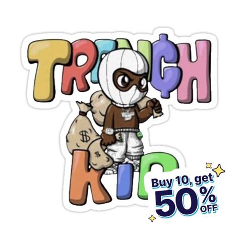 "Trench kid merch trench kid lil tjay" Sticker by lehoansmh | Kids, Mp3 ...