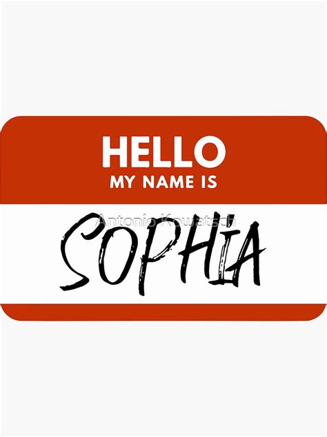 "Sophia Name - Red Nametag, Sophia Name Label" Sticker for Sale by ...