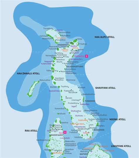 Maldives resorts map - Maldives resorts location map (Southern Asia - Asia)