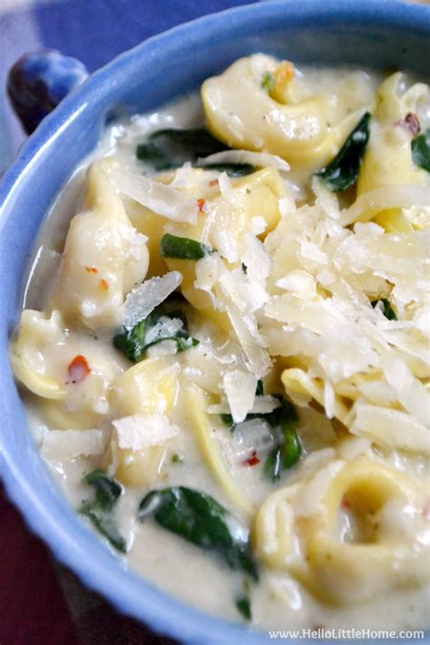 Creamy Spinach Artichoke Soup With Tortellini Hello Little Home