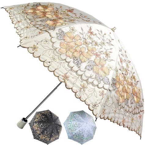 New Women Vintage Embroidery Blossoms Flowering Anti Uv Lace Parasol Umbrellas Lzsyds002