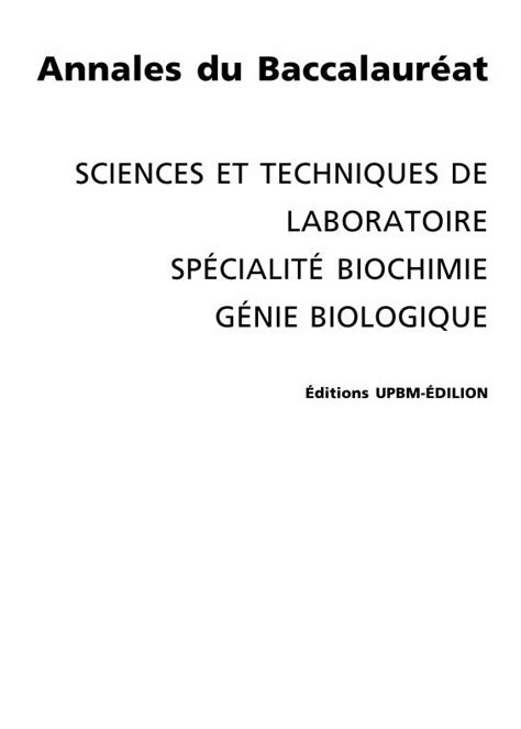 Pdf Sciences Et Techniques De Laboratoire Dosage Du Cholest Rol