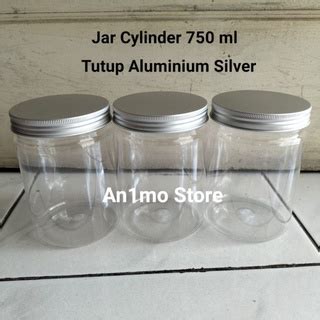 Jual Toples Tabung Silinder 750 Ml Tutup Aluminium Silver Jar