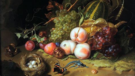 Fruits And Insects Rachel Ruysch 1711 Dutch Baroque Oil On Wood