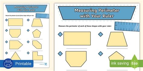 Measuring Perimeter With Your Ruler Activity Sheet Twinkl